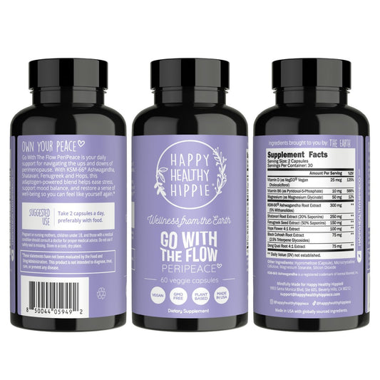 Perimenopause Supplements for Women - Hot Flash, Night Sweat, Mood & Sleep Support | Vegan Hormone Balance Capsules with KSM-66 Ashwagandha, Shatavari & Black Cohosh | Estrogen-Free, 60ct