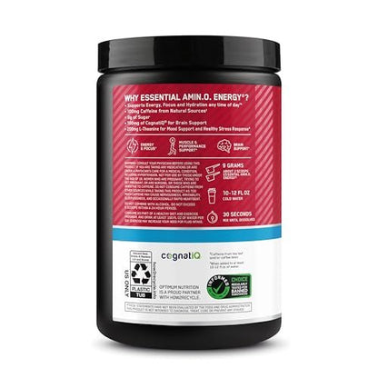 Optimum Nutrition Amino Energy Powder Plus Focus, with BCAA, Electrolytes, and Caffeine, Fruit Punch, 30 Servings (Packaging May Vary)