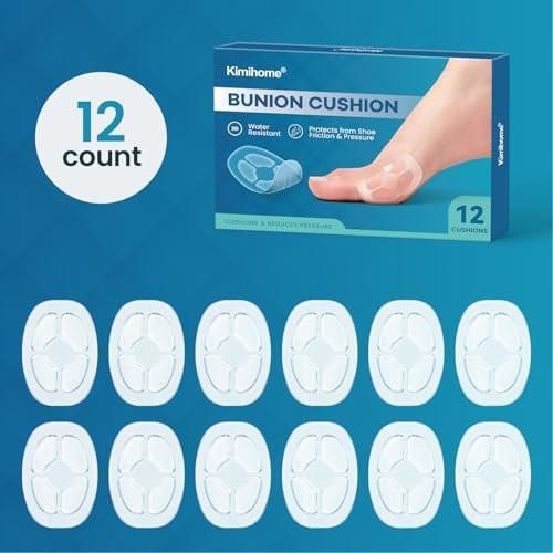 Kimihome Hydrogel Bunion Cushions, 12 Pcs Bunion Pads for Women and Men, Against Shoe Pressure and Friction, Blister Prevention, Water & Sweat Resistant - Transparent - görsel 15