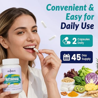 Gyumolics Nattokinase Supplement 10000FU – High Potency Nattokinase (10,000 FU per capsule): Supports healthy – Image 1