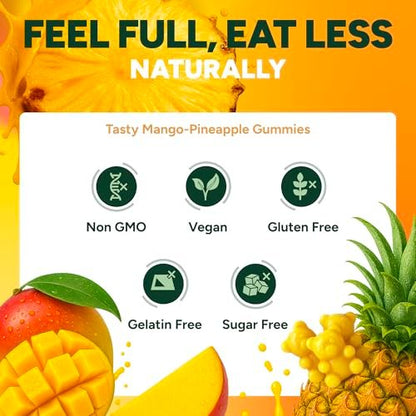 GLP-1 Support Gummies – Sugar-Free Appetite & Craving Control Supplement with Berberine, Cinnamon, Turmeric, Garcinia & Raspberry Ketones – Digestion, Weight Loss, Carb Blocker, Vegan, Keto