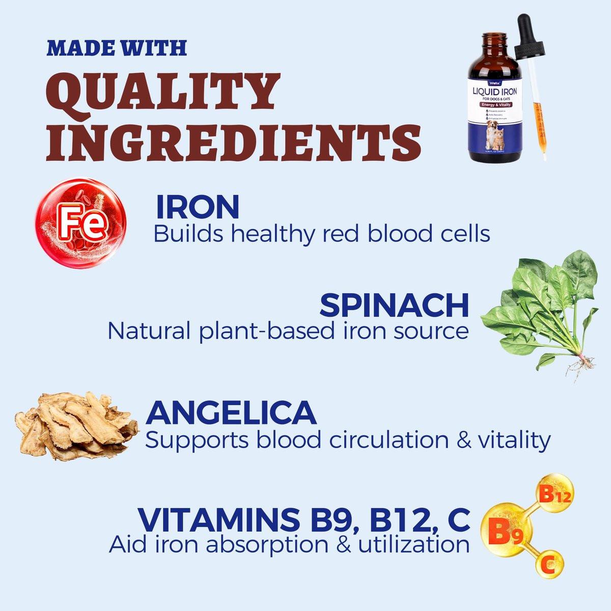 4oz Liquid Iron Supplement for Cats & Dogs - Vitamin B12 & C - Cat Anemia Supplements, Hemoglobin Support, Lethargy, Pregnant Cat & Dog Essentials, Kitten & Puppy Supplements - Large Volume - görsel 13