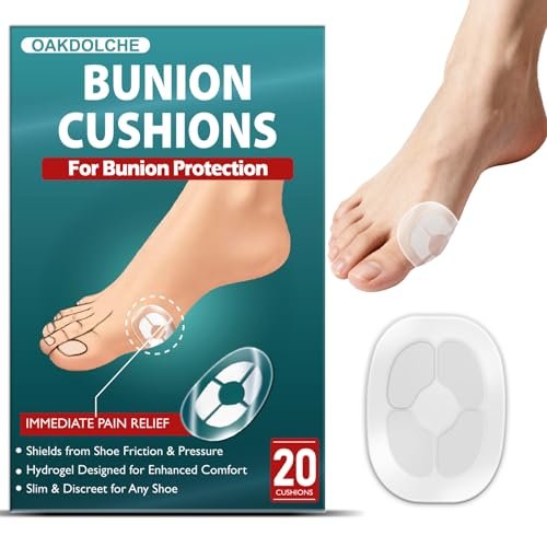 OAKDOLCHE 20Ct Hydrogel Bunion Cushions, Bunion Pain Relief Pads for Protection Against Shoe Pressure and Friction, Self-Adhesive & Water-Resistant, Fits Shoes for Men & Women - görsel 2