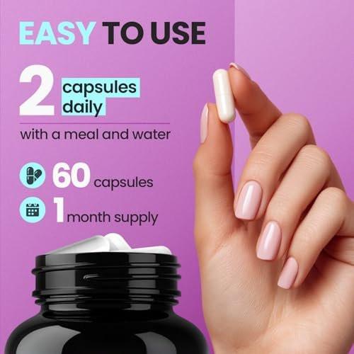 Biotin | Collagen | Keratin Booster with Hyaluronic Acid - Thicker Hair Growth, Healthy Skin & Stronger Nails Supplement – Extra Strength - Multi Vitamin B Complex - Women & Men - Made in USA - 60ct - görsel 5