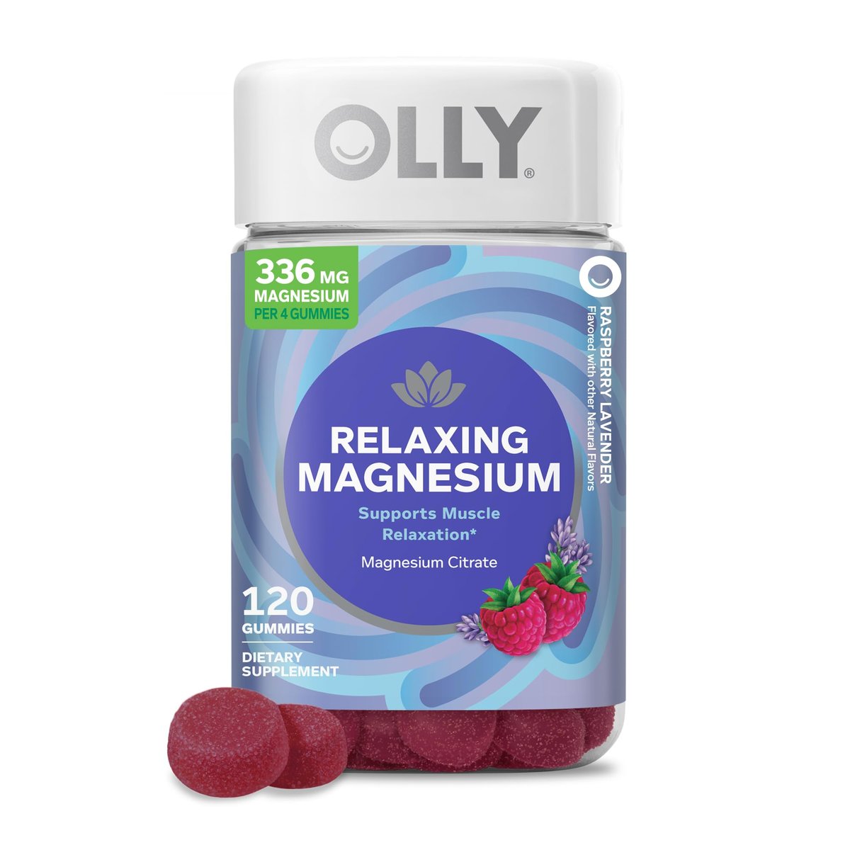 OLLY Relaxing Magnesium Gummies - Supports – Magnesium Citrate: Each serving provides 120 mg of magnesium citrate, – Image 1