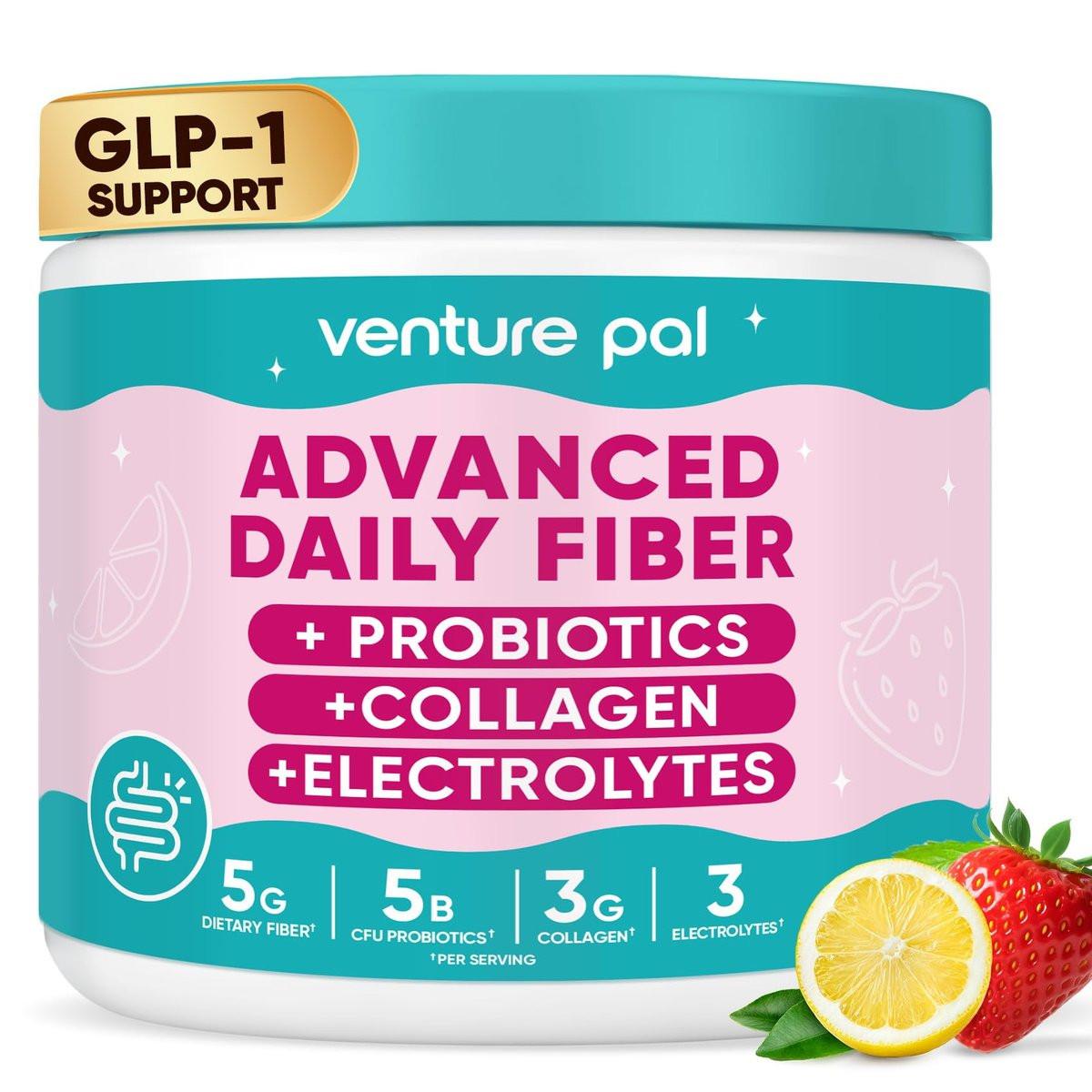 6-in-1 Daily Prebiotic Fiber Powder for Gut & Digestive Health, GLP-1 Friendly, Sugar Free Fiber Supplement Powder with Probiotics, Collagen Peptides & Electrolytes - For Women & Men - 7.8 OZ - görsel 1