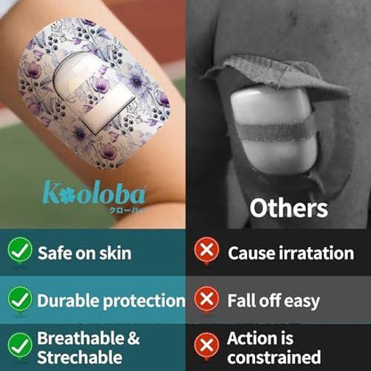 Adhesive Patches for Omnipod 5 Waterproof, Overpatches for Omnipod 5 Pre-Cut Backing with Strap Bloomingday