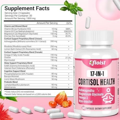 Efioist Cortisol Supplement for Women, – Serving Size: 2 capsules – Image 8