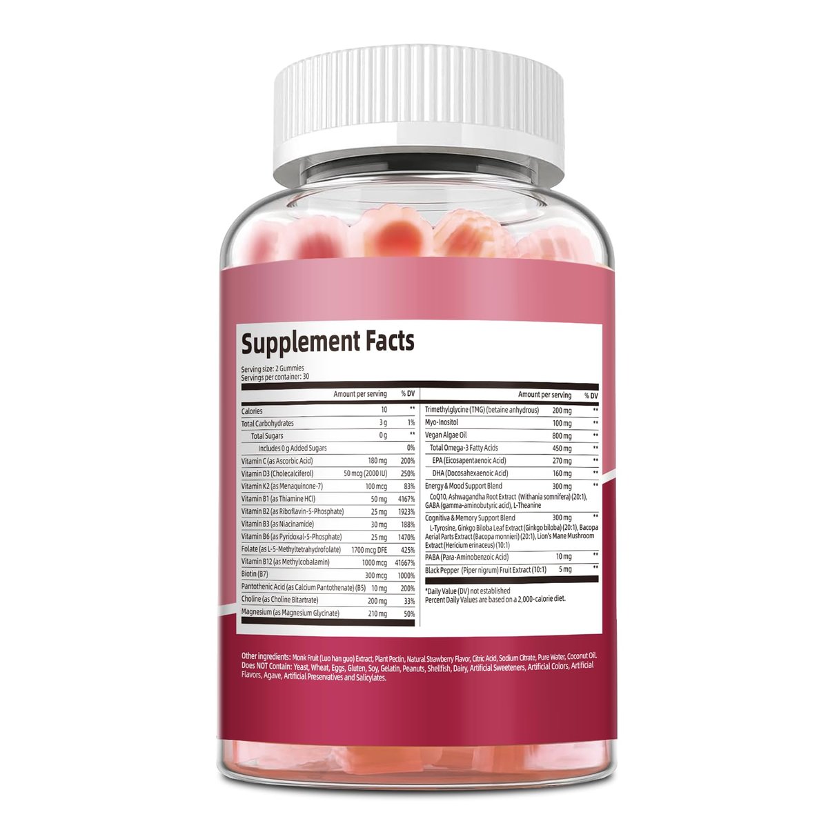 Ultra Methylated Vitamin B Complex Sugar Free Gummies - All B Vitamins + Vitamin C D3 K2 Ashwagandha Magnesium Omega 3 CoQ10 for Women Men - Methyl Vitamin B12, Methylfolate, B1, B2, B3, B5, B6, B7 B9 - görsel 13