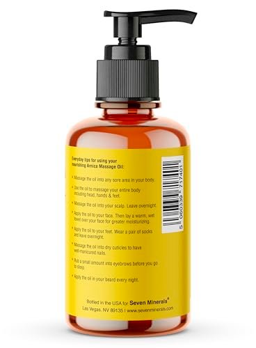 Seven Minerals Arnica Sore Muscle Massage Oil for Massage Therapy - 4 oz - Ideal for Professional or at-Home Body Massage