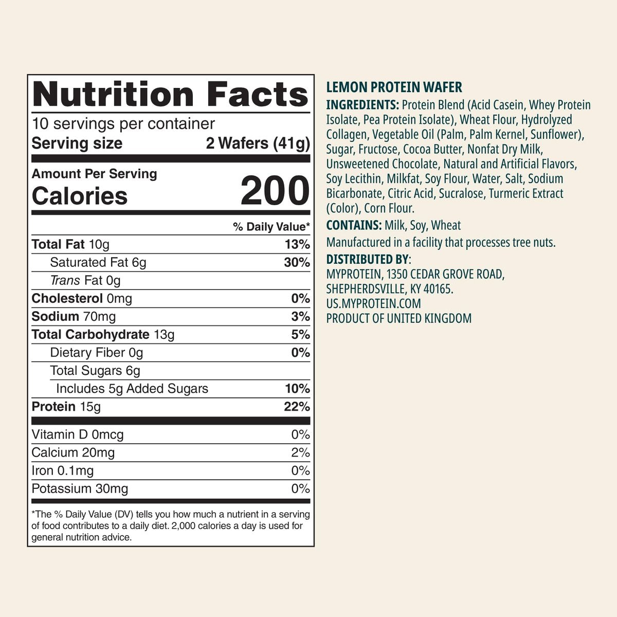 Myprotein Crispy Protein Wafers | 15g – Serving Size: 1 wafer (40g) – Image 10