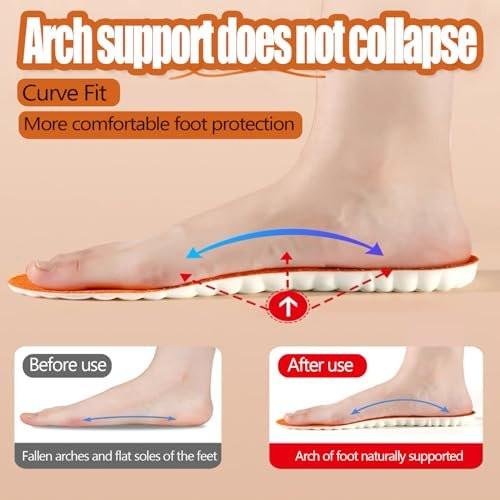 2026 New Steppers Insoles for Men & Women, 4D Cloud Massage Memory Foam Insoles with Arch Support for All-Day Comfort (Orange, Men 9 / Women 10) - görsel 12