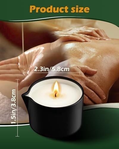 VIPwax Soybean Wax Warming Massage Oil Candle for Stress Relief and Skin Moisturizing, Couples Massage, Romantic Gift SPA for Home Scented Candle Body Oil - Vanilla Scent 2.35 OZ - görsel 8