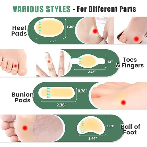 40Pcs Hydrocolloid Gel Blister Bandages for Feet, Long-Lasting Waterproof Blister Pads for Prevention & Recovery, Blister Cushions for Heel, Bunion, Toe, Ball of Foot Pain Relief - görsel 9