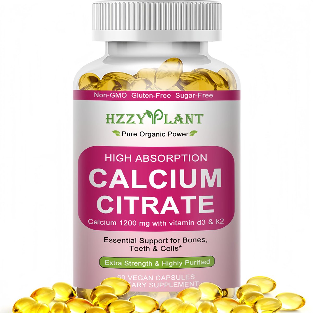 Calcium Supplements for Women Softgels, High Absorption Calcium Citrate Supplement Essential Mineral Calcium 1200 mg with Vitamin D3 Magnesium for Bone Health Support, Non-GMO, 2 Month Supply - görsel 15
