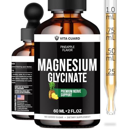 Magnesium Glycinate 500mg Liquid Drops – Sugar-Free Magnesium Supplement, Vegan Formula, 60 mL Flavor Pineapple - görsel 3