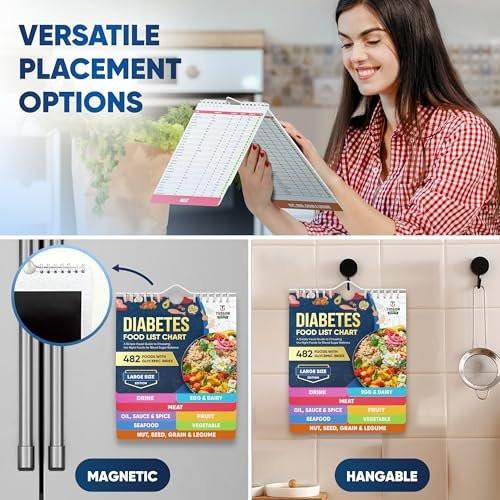 [480+ FOODS] Diabetic Food List With Glycemic Index Information - Magnet Diabetes Food List Chart Booklet With Glycemic Index 2026 Version For Newly Diagnosed, Type 1, Type 2 Diabetes (Large Size) - görsel 5