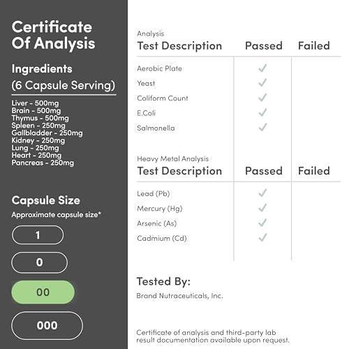 Grass Fed Beef Organ Complex (3,000mg per Serving, 180 Capsules, 1 Month Supply) Supplement for Digestion, Immune Health, Energy, and Wellness by Double Wood - görsel 2