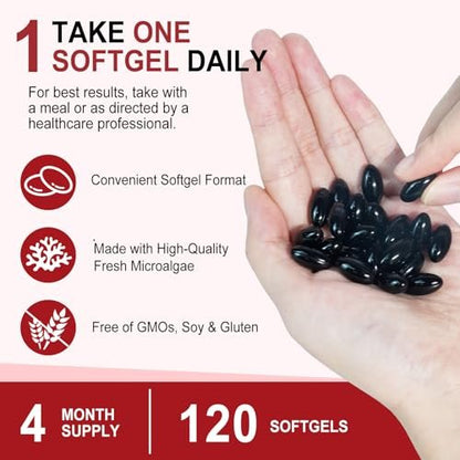 SDJUFEI Astaxanthin 12mg Supplements, Astaxanthin Antioxidant Supplement 120 Softgels for 4 Month Supply - Premium Natural Microalgae, Supports Wellness for Skin, Eyes and Joints, Non-GMO & No Gluten