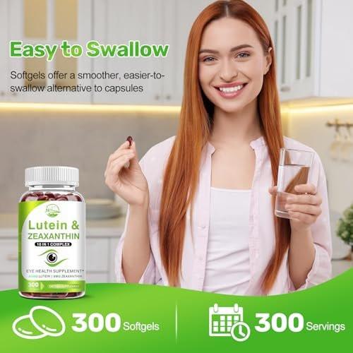 Lutein and Zeaxanthin Supplements, Eye Vitamin & Mineral Supplement, Multivitamin for Vision & Ocular Health with Omega-3, Protect and Enhance Your Eye Health Completely, 300 Softgels - görsel 9