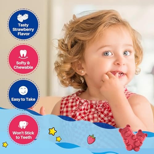 Magnesium Glycinate Gummies for Kids - with L-Theanine, Omega-3, Vitamin B6, D3, Zinc - Kids Magnesium Gummies for Sleep, Relaxation, Calm & Focus - Sugar Free Strawberry 60ct - görsel 16