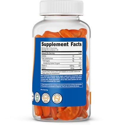 Nutricost Vitamin C Gummies (500mg) 120 Gummies - Made with Natural Flavors & 556% DV of Vitamin C, Vegan, GMO-Free, Gluten-Free, 30 Servings