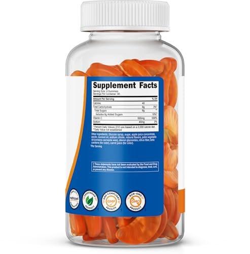 Nutricost Vitamin C Gummies (500mg) 240 Gummies - Made with Natural Flavors & 556% DV of Vitamin C, Vegan, GMO-Free, Gluten-Free, 60 Servings - görsel 10