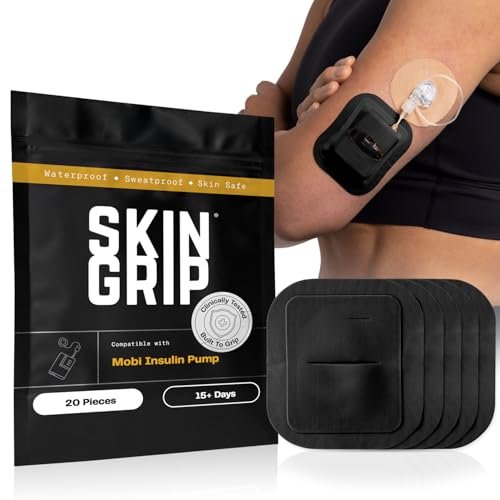 Skin Grip Tandem Mobi Adhesive Pocket Patch with Cutout – 5 Pack – Waterproof & Sweatproof Pocket Case, Replaces Original Patch, Lasts 6+ Days, Skin-Friendly, (Black) - görsel 1