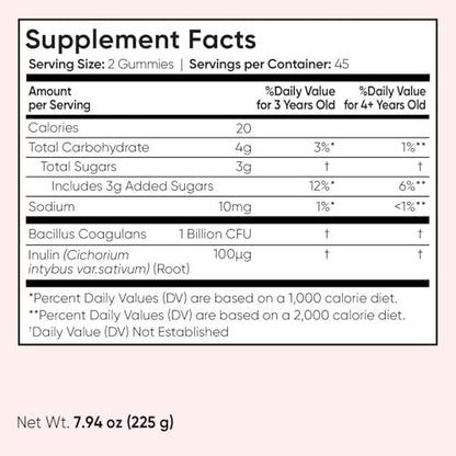 maxmedix Kids Probiotics Gummies | Prebiotic + Probiotics for Kids - 1 Billion CFU & Inulin (45-Day Supply) | 90 Children Synbiotic Gummies | Natural Apple Flavor | Vegan, Non-GMO