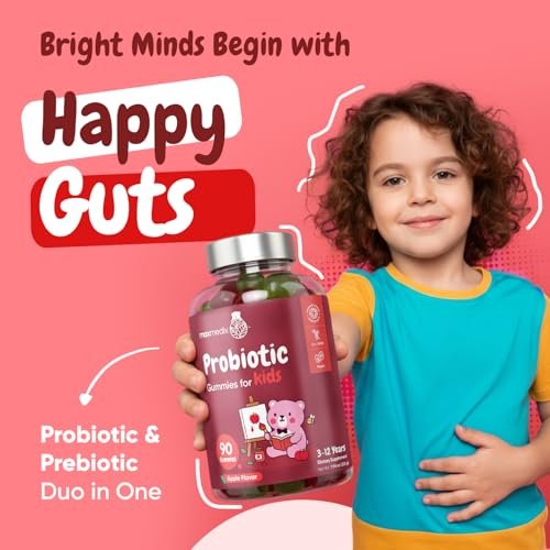 maxmedix Kids Probiotics Gummies | Prebiotic + Probiotics for Kids - 1 Billion CFU & Inulin (45-Day Supply) | 90 Children Synbiotic Gummies | Natural Apple Flavor | Vegan, Non-GMO - görsel 6