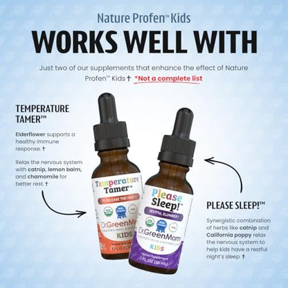 Dr. Green Mom Nature Profen Natural Relief for Infants & Kids | USDA Organic Herbal Drops for Teething, Growth Spurts, and Occasional Discomfort | Natural Child & Baby Comfort Aid