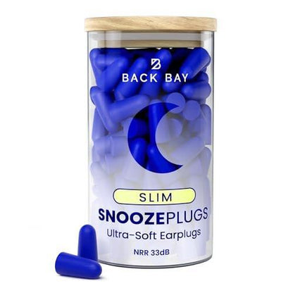 SnoozePlugs Slim - Small Earplugs for Small Ear Canals, Slim Ear Plugs for Sleeping, 60 Pairs Women's Earplugs for Sleep - 33db NRR Comfortable Soft Foam Plugs for Sleeping, Disposable and Ultra-Soft