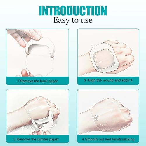 Transparent Film Dressing 100 Packs 2.37" x 2.75" Waterproof Clear Bandages for Tattoo Aftercare Bandage, Scar Therapy, Wound Care - görsel 12