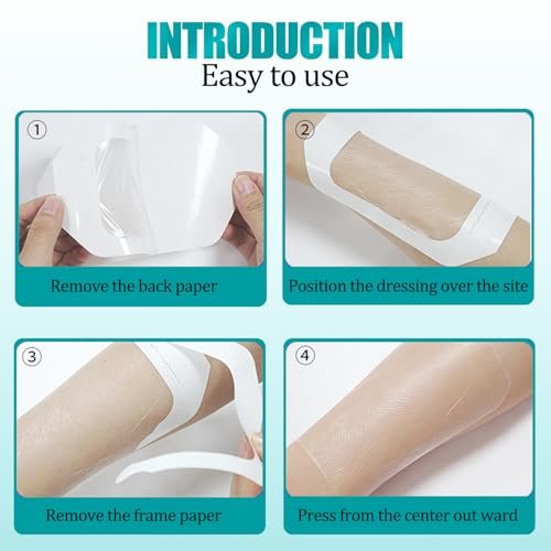 Transparent Film Dressing 40 Packs 4" x 4.75" Waterproof Clear Bandages for Tattoo Aftercare, Scar Therapy, Wound Care - görsel 16