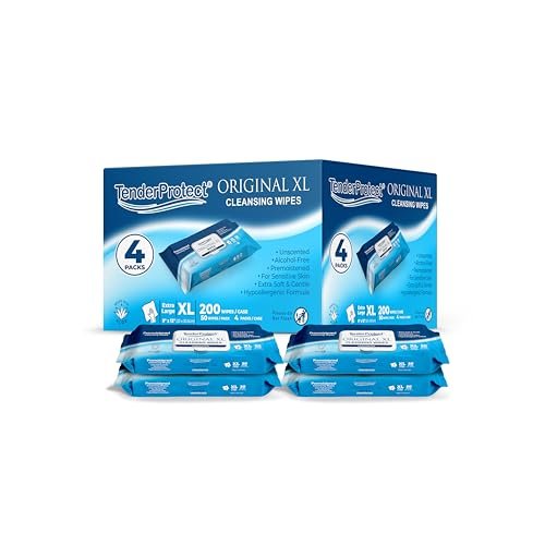 TenderProtect® Original XL Premium Adult Wipes (200 Ct), Extra-Large 9"x12" Wet Wipes with Aloe, Wash Cloths for Babies & Elderly, Incontinence, Hands & Body Cleaning - görsel 1