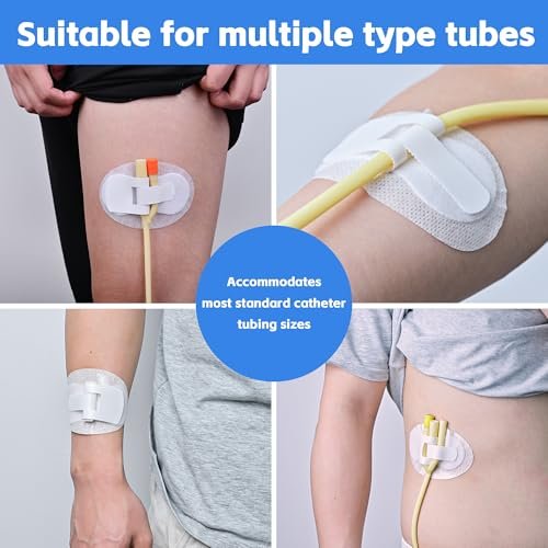 12 PCS Catheter Stabilization Devices, Foley Catheter Supplies, Urinary Leg Bag Legband Holder Sticker, Self Adhesive Catheter Tube Holder for PEG/G/Feeding Tube（White） - görsel 4