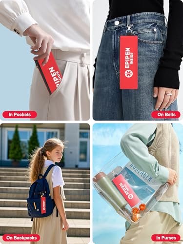 SUNMON EpiPen Carry Case Insulated for 2 Pens, Travel Epipen Holder Bag, Outdoors Epipen Case for Walking or Running (1 Pack, Red) - görsel 1