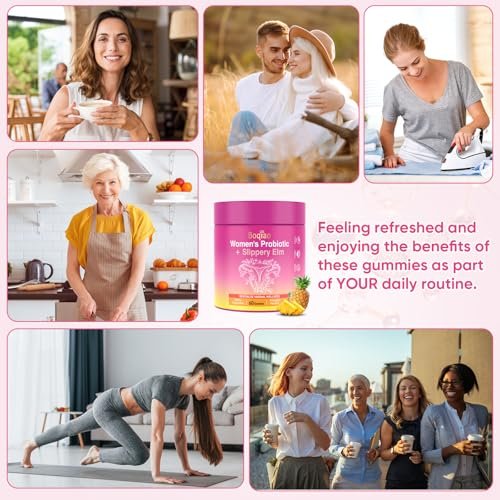 Feminine Probiotics Gummies with Slippery Elm - 60 Pineapple Gummies for Women pH Balance, Vaginal Probiotics Supports Flora, Gut Health & Immune System, Prebiotics & Lactobacillus Blend (Pineapple) - görsel 8