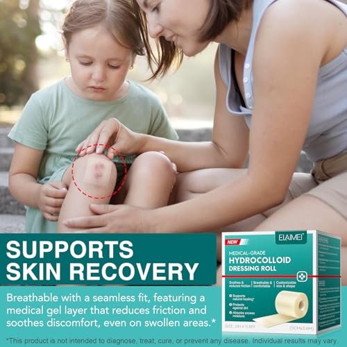 Hydrocolloid Roll for Wound Care - Cut-to-Size, Extra Large Hydrocolloid Patch Bandages with Self-Adhesive, Flexible & Waterproof, Ultra Absorbent, First Aid Kit Essential (2in*11.8ft) - görsel 11