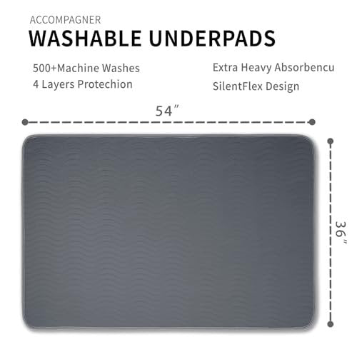 Accompagner Incontinence Bed Pads Washable – Ultra-Absorbent Core: The pads feature a multi-layer construction – Image 1