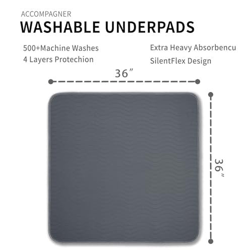 Accompagner Incontinence Bed Pads Washable – Ultra-Absorbent: Multi-layer construction locks in liquid, preventing – Image 1