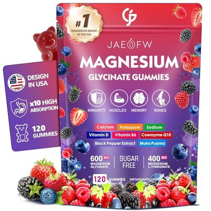 Magnesium Glycinate Gummies 1000mg – High – Advanced Complex with CoQ10, Vitamin D3 & B6: CoQ10 supports cellular – Image 2