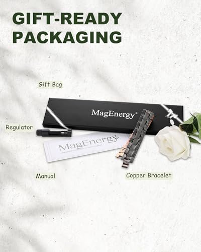 MagEnergy Copper Bracelet for Men, 3X Strength Magnetic Bracelet with 99.99% Pure Copper Ring & 3500 Gauss Magnets, Adjustable Length with Sizing Tool - görsel 9