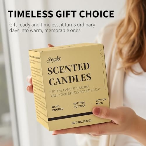 SVECKE Lavender Scented Candles, 7oz Soy Wax Candle, Long Lasting Aromatherapy Jar Candle for Home, Scented Long Burning Candle Gift for Women and Men - görsel 14