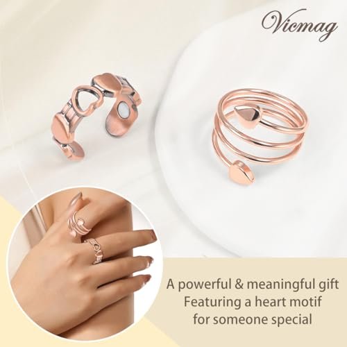 Vicmag 2PCS Magnetic Copper Rings for Women – Two Rings Included: The set includes two matching rings, perfect – Image 15