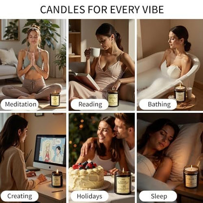 SVECKE Lavender Scented Candles, 7oz Soy Wax Candle, Long Lasting Aromatherapy Jar Candle for Home, Scented Long Burning Candle Gift for Women and Men