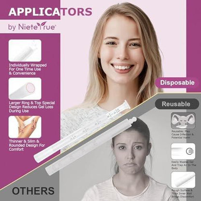 Disposable Vaginal Applicators – Updated with Dosage Markings, Individually Wrapped for Hygiene, Fits Most Lubricants, Creams & Gels, Feminine Care Essentials (40 Pack)