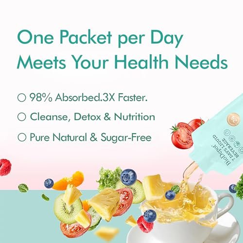 Biodepot 7 Days Colon Cleanse Liquid Beverage Gut Health Detox & Clean for Women & Men, 24 Fruit Vegetable Complex Probiotic Drink for Bowel Movements, Immune Support, Gut Flora Improvement Supplement - görsel 10
