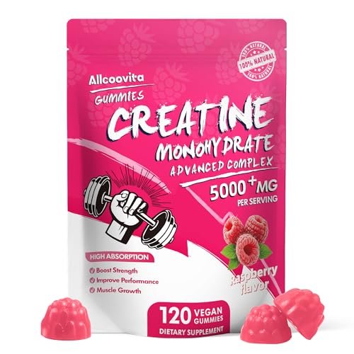NSF Certified Creatine Gummy - Creatine Monohydrate Gummies 5000mg for Men & Women -120 Gummies Advanced Formula, Muscle Strength, Muscle Builder, Energy Boost, Pre-Workout Supplement-Raspberry - görsel 2