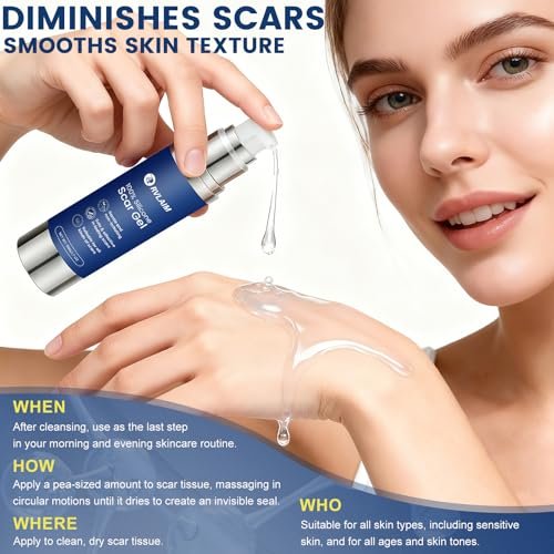 Rvlaim 100% Silicone Scar Gel Scar Cream, Advanced Silicone Gel for Removal of Surgical, Burns, Acne Scar, Old and Recent Scars and Stretch Marks, 1.7 oz/50ml - görsel 1